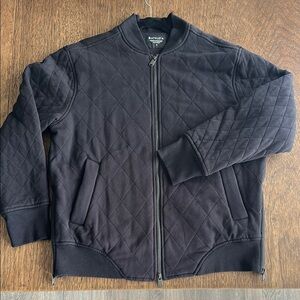 Athleta Quilted Black Bomber Jacket | Size Medium